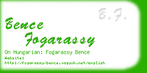 bence fogarassy business card